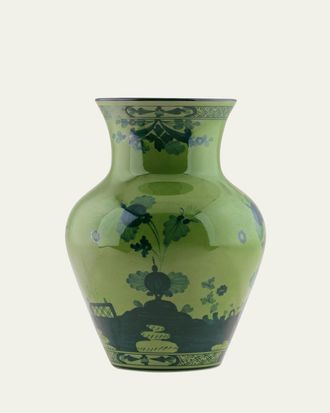 Ginori 1735 Oriente Italiano Malachite Ming Vase, 9.8
