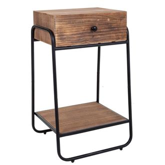 Wanderlust Deco Mesita de madera marr&oacute;n 43.5x32x73