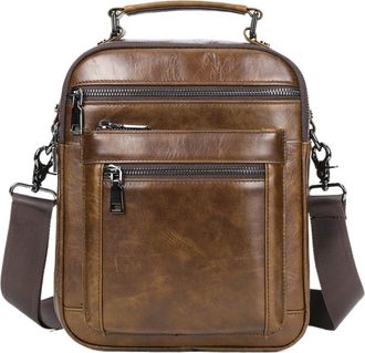 Generic Compatible For Mens Shoulder Bags Messenger Bag for Men Crossbody(Dark brown)