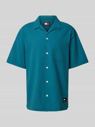 Tommy Jeans Relaxed Fit Freizeithemd mit 1/2-Arm in Petrol, Gr&ouml;&szlig;e XS