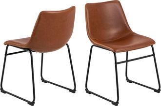 Furniture To Go I_Oregon Dining Chair In Brown with Cream Stitching