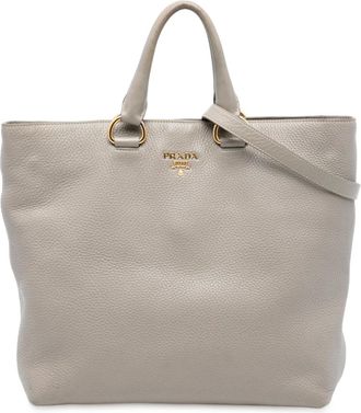 Prada 2010-2025 Vitello Daino verstelbare shopper - Grijs