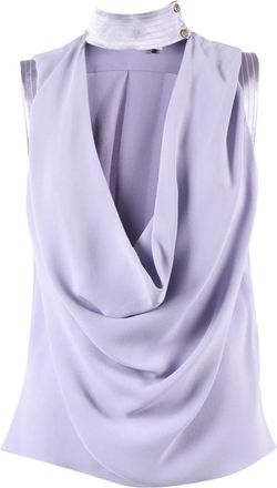 Elisabetta Franchi Sleeveless Tops, female, Purple, Size: S Camicia