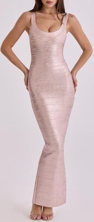 House of CB The OG Bandage Maxi Dress in Rose Gold at Nordstrom, Size X-Large