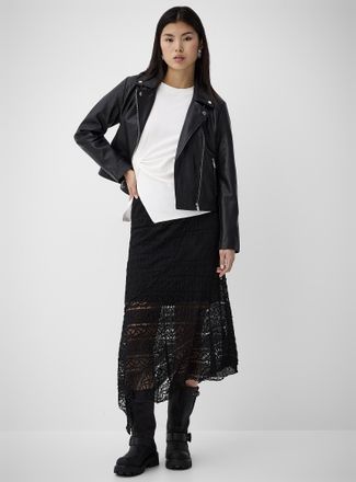 Icone Womens Asymmetrical lace skirt