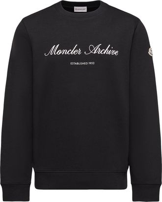Moncler Moncler Cotton Blend Logo Sweatshirt, Men, Black, Size: 3xl