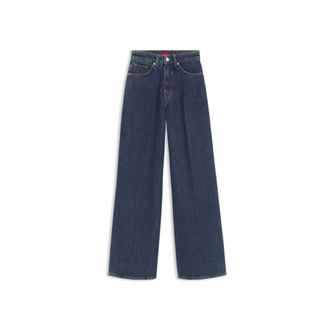 HUGO BOSS Jeans, Dames, Blauw, W27, Denim, 415 Wide Jeans
