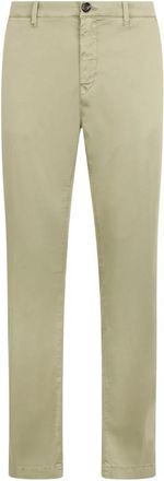 Moorer Licht kaki kleurige broek met rechte en slanke snit. - Heren - Chinos - Groen - 2XL - Katoen - Broeken