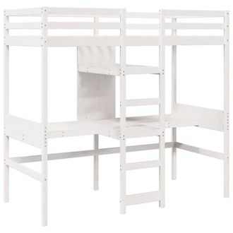 Berkfield Home Loft Bed Frame without Mattress White 75x190cm Solid Wood Pine | Size: 75x190 cm