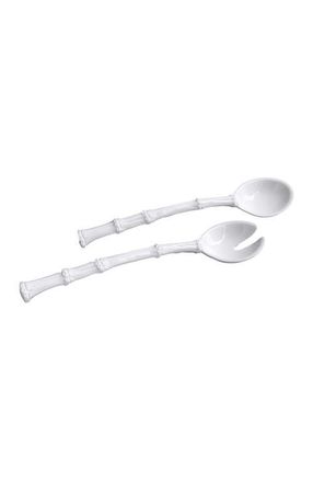 Beatriz Ball VIDA Cane Handle Large Salad Servers in White at Nordstrom