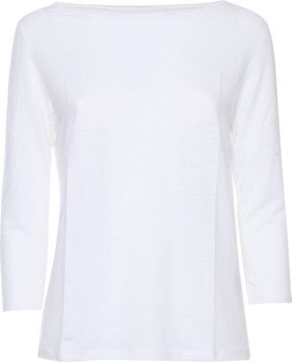 Majestic Filatures Col Bateau M3/4 001.Blanc