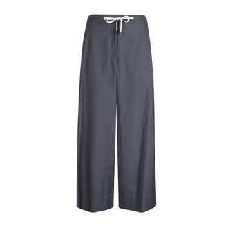 Max Mara S Trousers - female - Max Mara - Wide Trousers - Blue - 2XS - Trousers