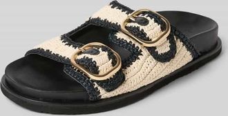 Inuovo Slides in Flecht-Optik in Black, Gr&ouml;&szlig;e 37