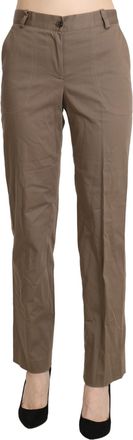 Bencivenga Brown High Waist Straight Dress Trouser Womens Pants