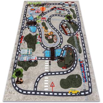 RugsX Rugsx - junior 51803.804 washing carpet City, streets for children anti-slip - beige beige 160x220 cm
