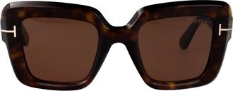Tom Ford Stijlvolle Esme zonnebril voor de zomer - Dames - Zonnebrillen - Bruin - 50 MM - Accessoires