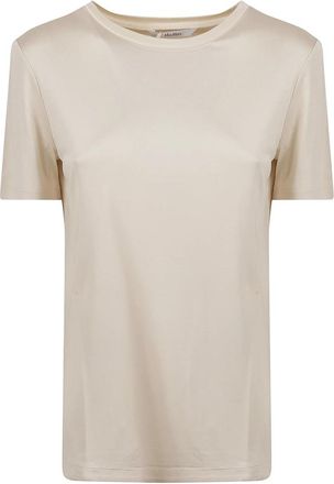 Max Mara Carena Zijden T-Shirt - Dames - T-shirts - Beige - L - Tops