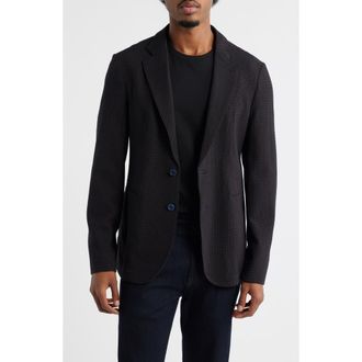 Emporio Armani Brown Textured Stretch Wool Sport Coat in Black/Brown at Nordstrom Rack, Size 36 Us / 46 Eu R