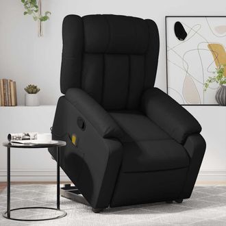 vidaXL Vidaxl - Sill&oacute;n Reclinable De Masaje De Pie Cuero Artificial Negro