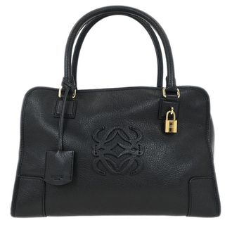 Loewe Amazona Bag Leather Black Leather Handbag (Pre-Owned)