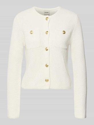 Stefanel Cardigan mit Brusttaschen in Offwhite, Gr&ouml;&szlig;e M