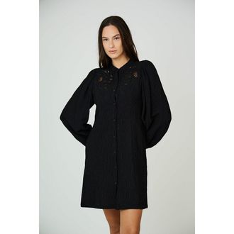 See U Soon Korte jurk met lange mouwen en opstaande kraag