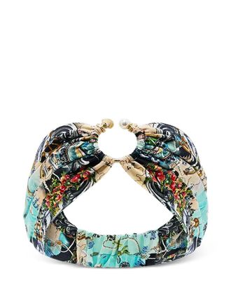 Camilla crystal-embellished printed headband - women - Silk - One Size - Blue
