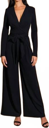 Flying Tomato Midnight Mama Long Sleeve Stretchy Jumpsuit In Black