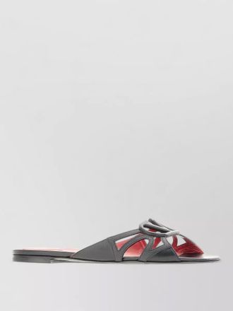 Valentino Garavani leather slides open toe flat sole