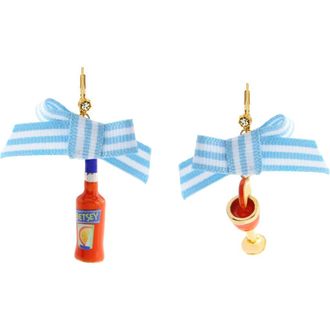 Betsey Johnson Mismatched Cocktail Earrings in Orange at Nordstrom