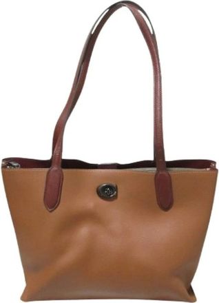 Coach Pre-owned Tote Bags, female, Brown, Size: ONE SIZE Pre-owned Willow Leather 2way Tote Bag