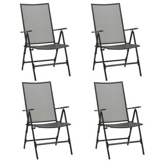 vidaXL Vidaxl - Sillas Plegables De Malla De Acero 4 Unidades Gris Antracita