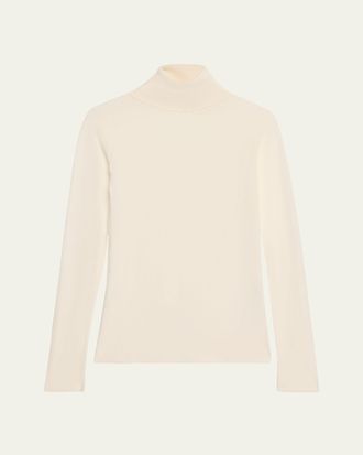 Loro Piana Taupo Ribbed Wool Turtleneck