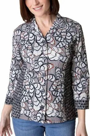 Habitat Rustling Leaves Princess Seamed Shirt In Driftwood