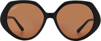 Ferragamo Brown Geometric Ladies Sunglasses SF1084S 001 58