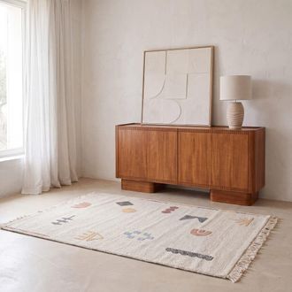 Maisons du monde Alfombra de lana con estampados multicolores, 160x230 cm