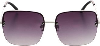 Laura Scott Sonnenbrille LAURA SCOTT, Damen, grau, Sonnenbrillen Sonnenbrille, randloses Trapez-Design, silber gl&auml;nzende B&uuml;gel, Filterkategorie 3