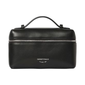 Emporio Armani Lilly Leren Tas - Dames - Tassen - Zwart - Maat: ONE Size Zijde