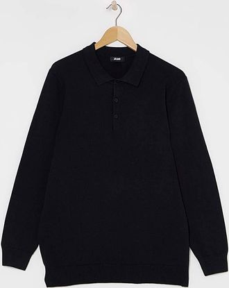 Jacamo Cotton Long Sleeve Polo