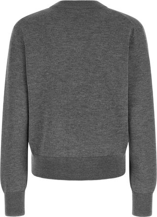 Ami Wool Crew Neck Cardigan - Gray