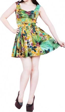 Hearts & Roses London Forest Mini Dress In Green