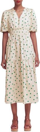 Boden Irene Polka Dot Print Midi Dress in Papyrus/painted Dot Spaced at Nordstrom, Size 10