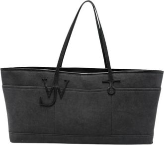 J.W.Anderson Bolso Tote de Lona y Cuero Stretch Anchor - Bags - Hombre - Negro - ONE SIZE