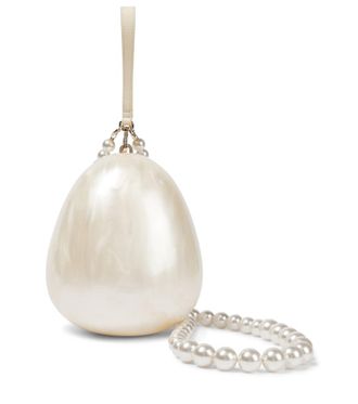 Simone Rocha Egg leather-trimmed clutch