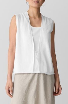 Eileen Fisher Tie Front Sweater Vest in White at Nordstrom Rack, Size Xx-Small