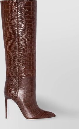 PARIS TEXAS croc embossed leather stiletto boots