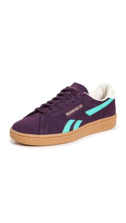 Reebok Unisex Club C Grounds UK Sneaker, Midnight Plum/Unleashed Green/Black, 8