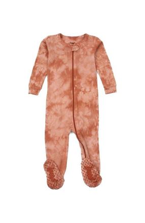 Leveret Footed Printed Cotton Pajamas, Solids, Stripes & Tie Dye in Tie Dye Peach Mix at Nordstrom, Size 12-18M