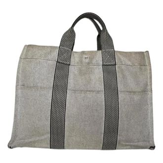 Herm&egrave;s Pre-owned Tote Bags, female, Beige, Size: ONE SIZE Pre-owned Canvas handbags