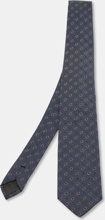 HUGO BOSS Boss By Hugo Boss Navy Blue Circle Jacquard Silk Tie